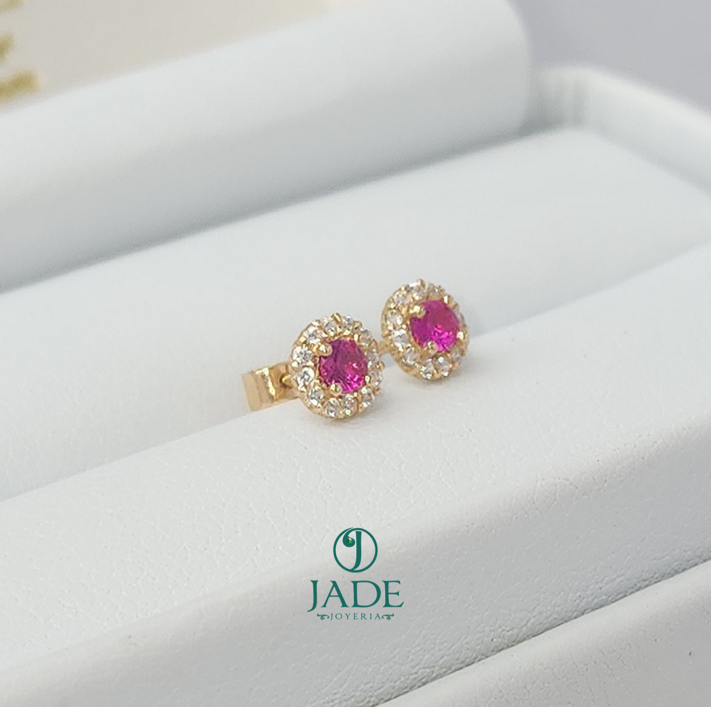 Aretes abridores de piedras de colores en oro 18k