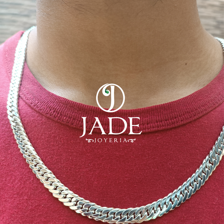Cadena lomo doble en plata ley – Jade18k (vista 2)