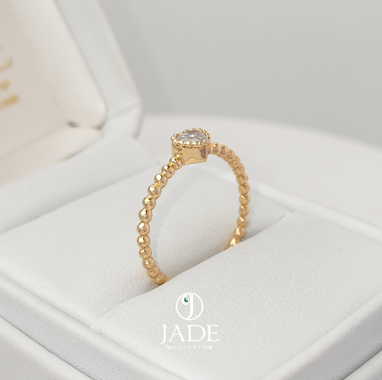 Anillo Corazón Princess en oro 18k – Jade18k (vista 4)