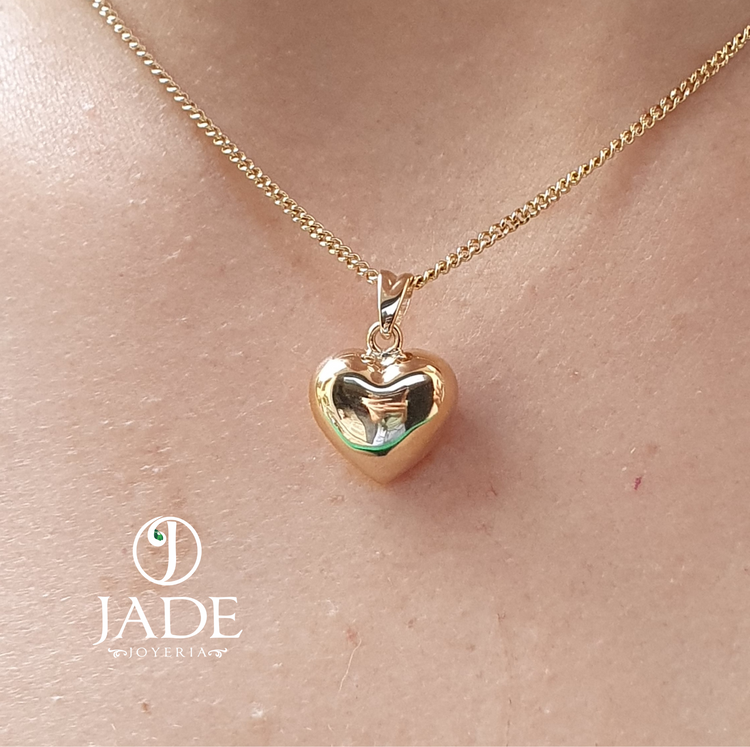 Dije globo de corazón en oro 18k – Jade18k (vista 3)
