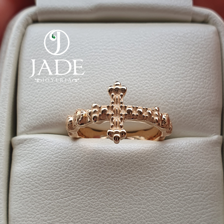 Anillo Denario personalizado en oro 18k – Jade18k (vista 4)