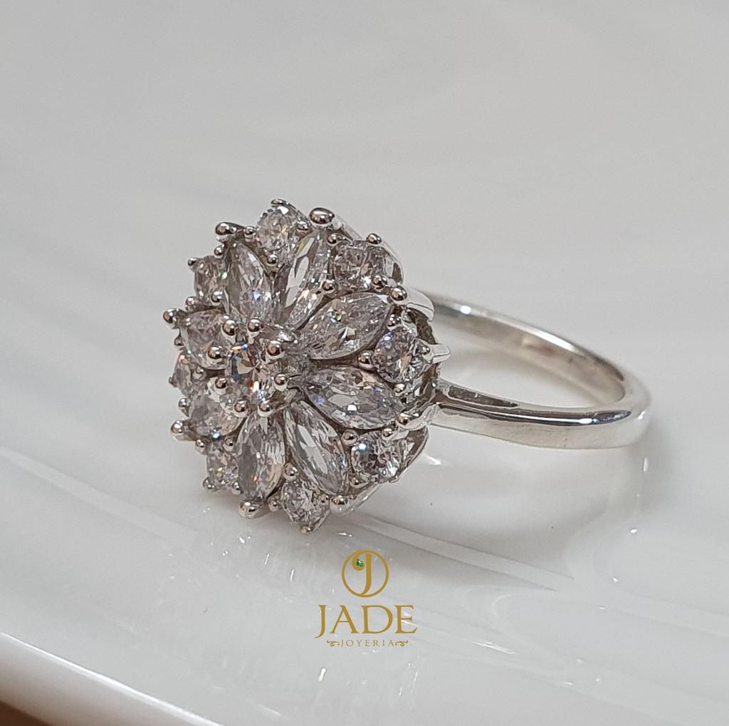 Anillo de Flor Preciosa en plata ley