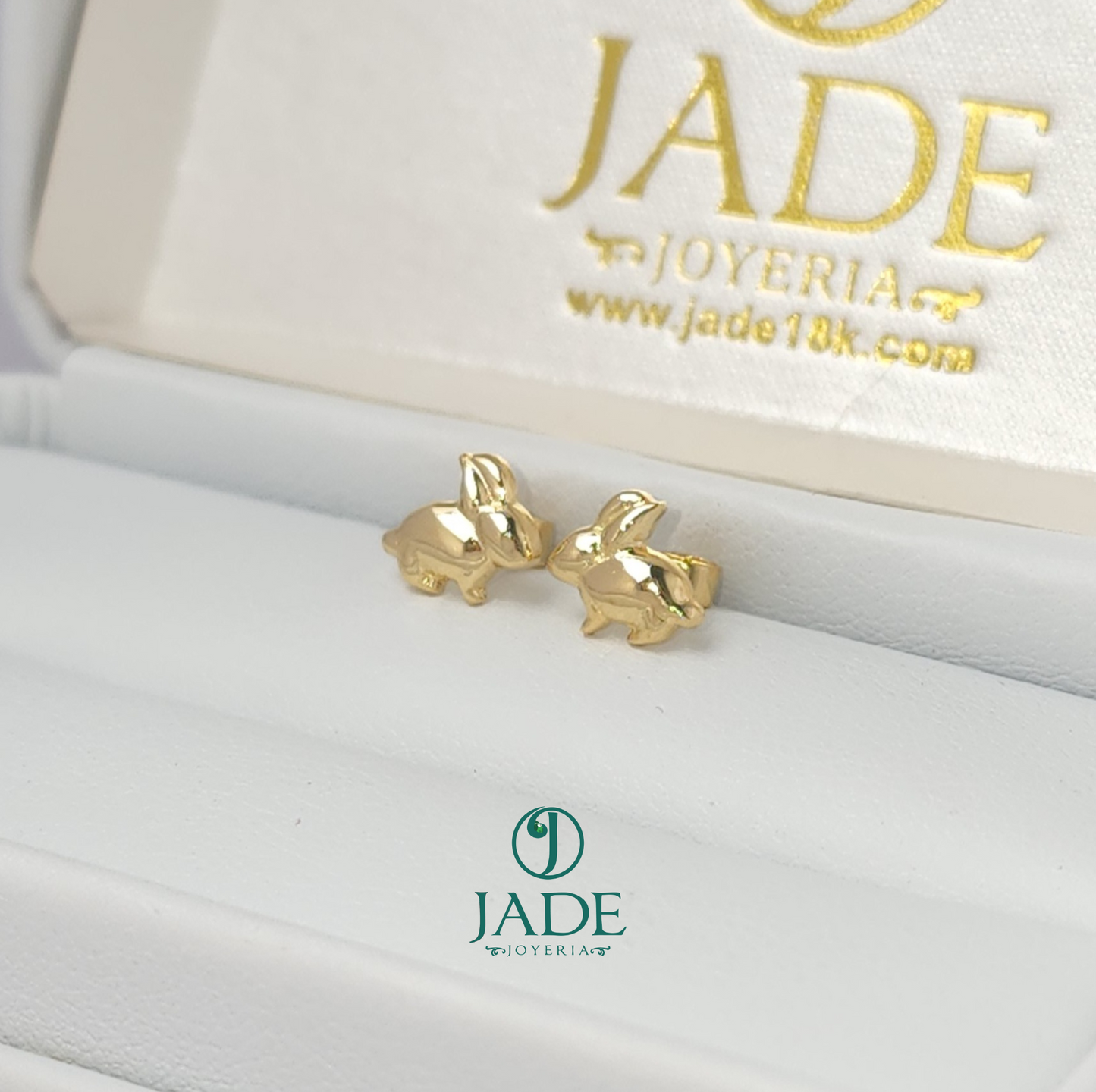 Aretes de conejito abridores en oro 18k