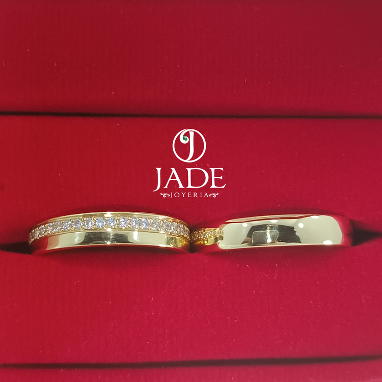 Aros de matrimonio Fer en oro 18k – Jade18k (vista 3)