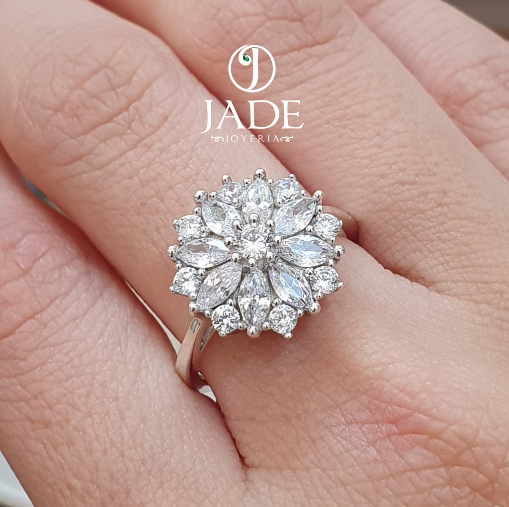 Anillo de Flor Preciosa en plata ley