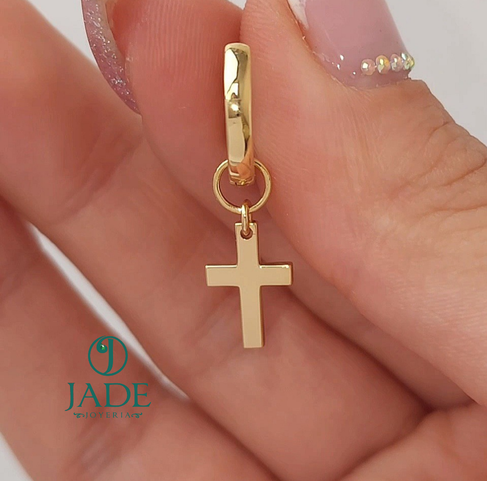 Argollas Colgantes de cruz