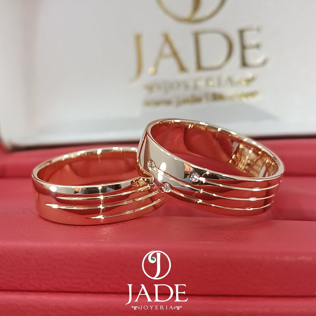 Aros de matrimonio 3 lineas de amor