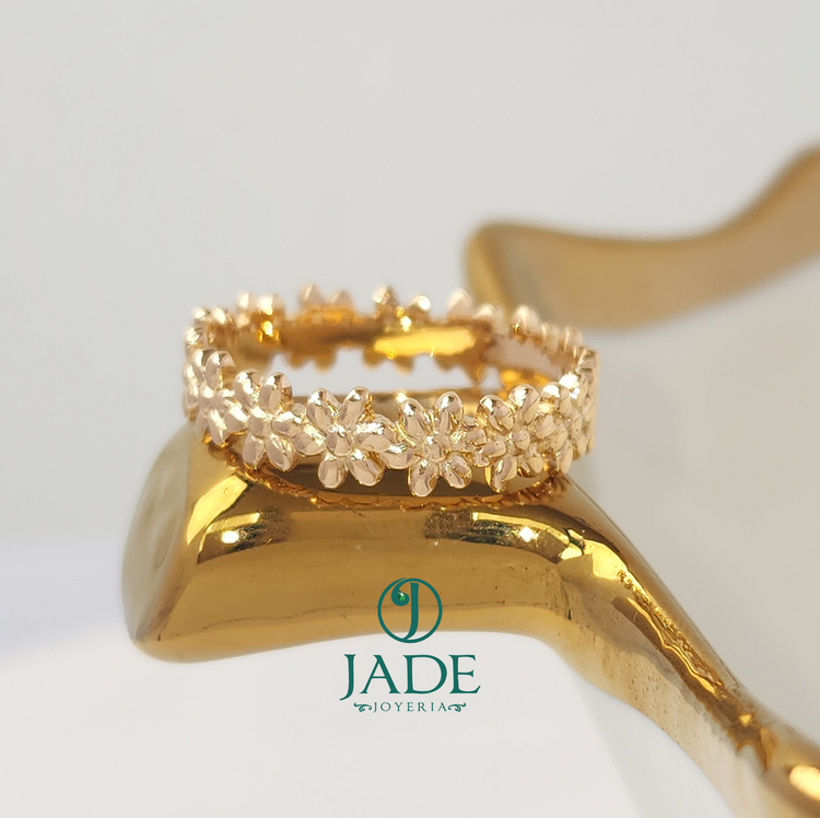 Cintillo guirnalda de flores en oro 18k – Jade18k (vista 2)