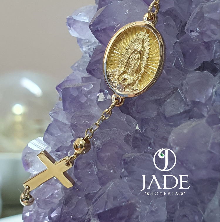 Pulsera Cruz de Protección en oro 18k – Jade18k