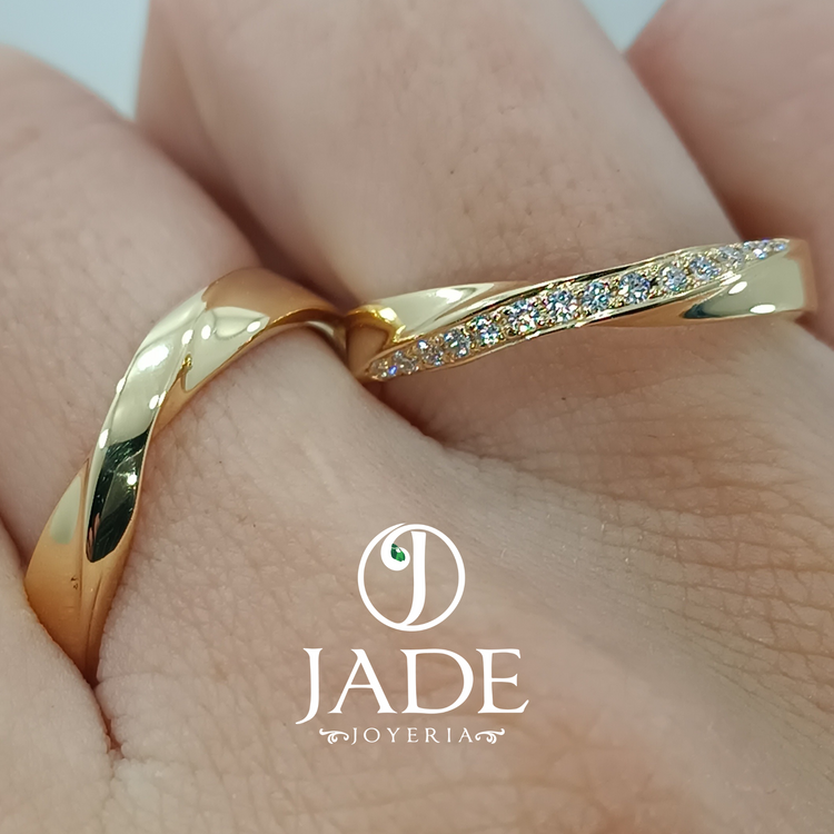 Aros de matrimonio Liz en oro 18k – Jade18k (vista 3)