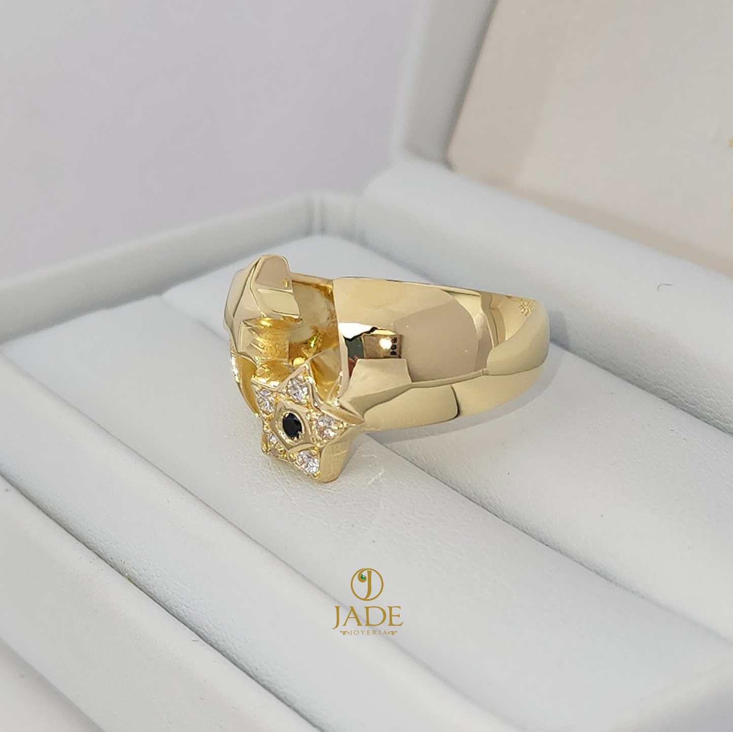 Anillo doble estrella en oro 18k