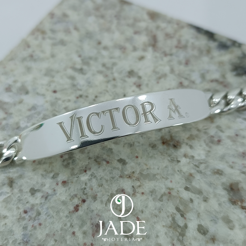 Esclava Varon Nombre Grabado a Láser en Plata Ley