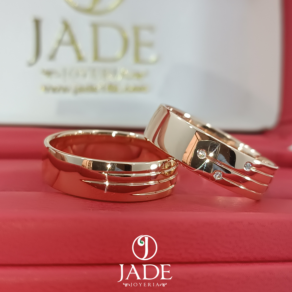 Aros de matrimonio 3 lineas de amor