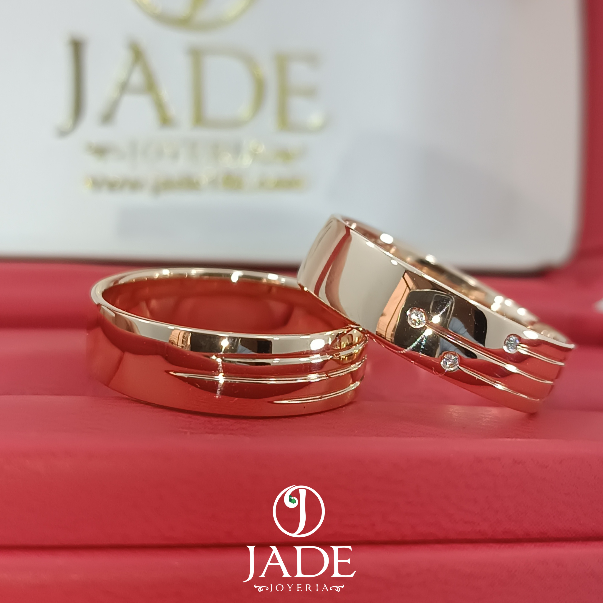 Aros de matrimonio 3 lineas de amor