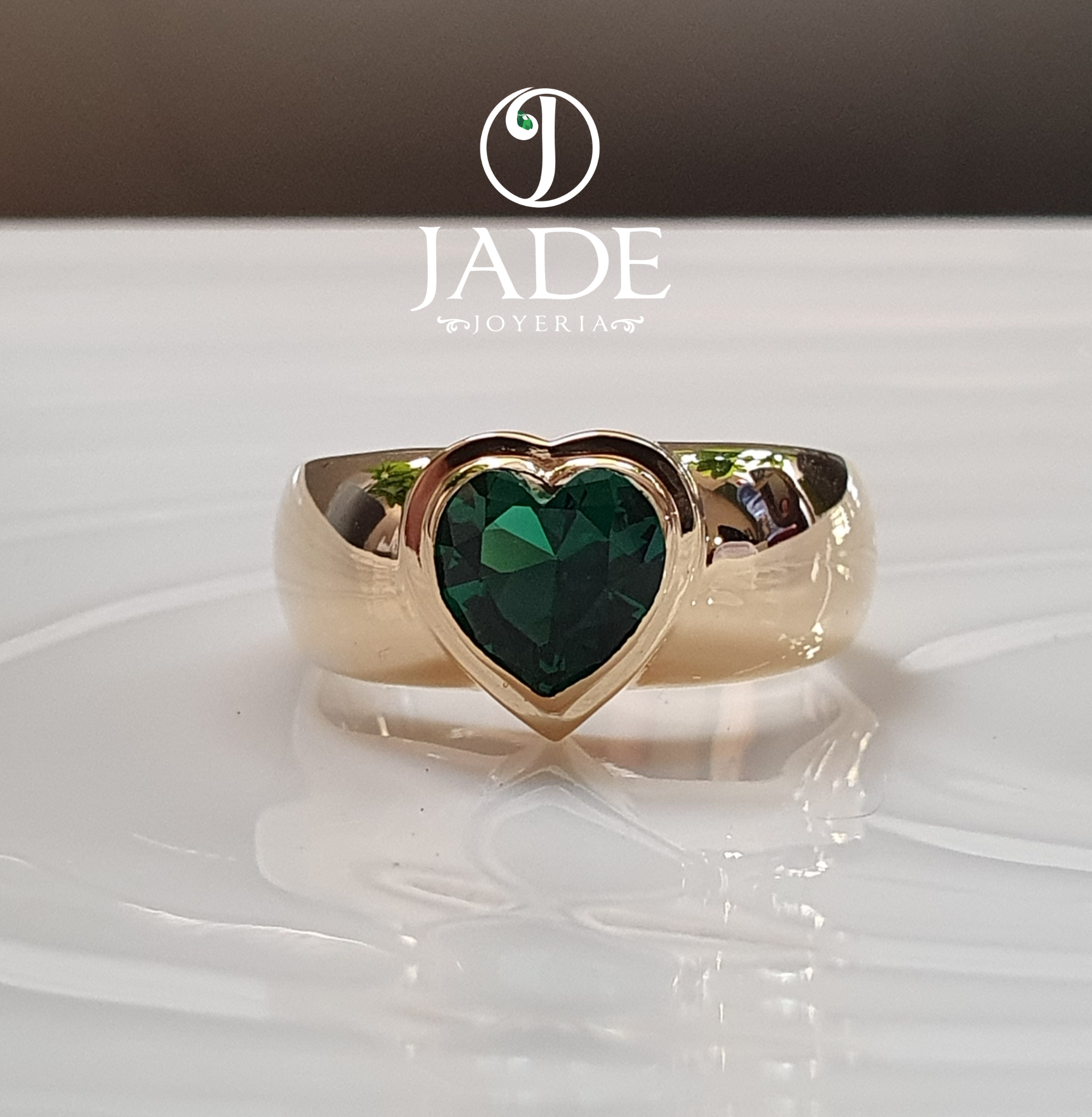 Anillo Corazón Verde