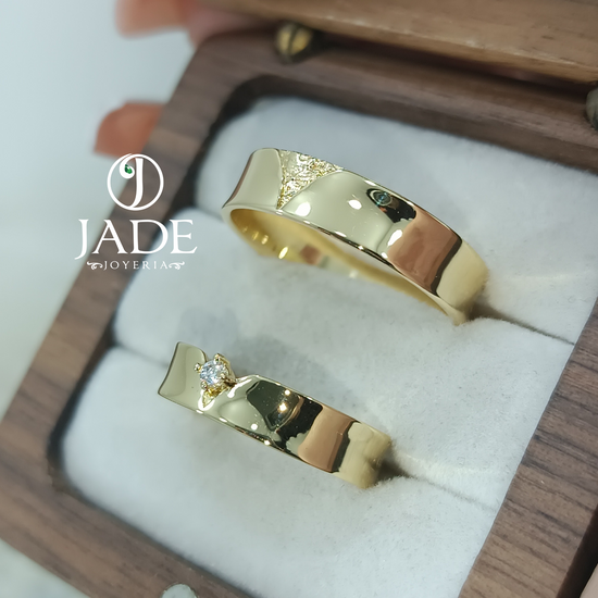 Aros de matrimonio Mau en oro 18k – Jade18k (vista 2)