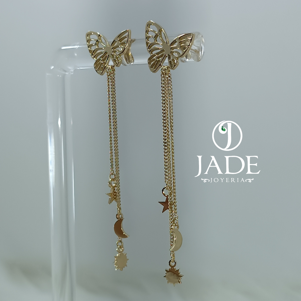 Aretes largos de Mariposa