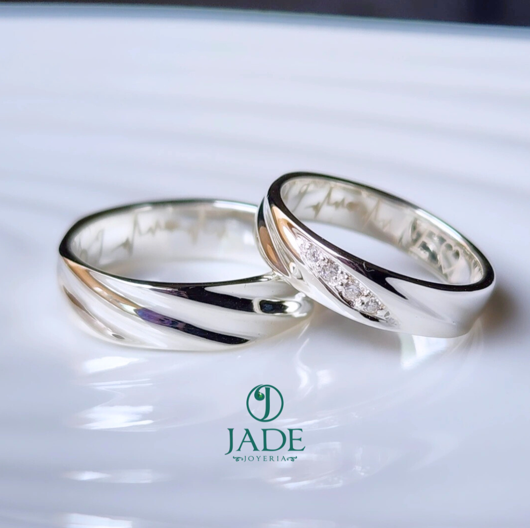 Aros de matrimonio Luana en plata ley
