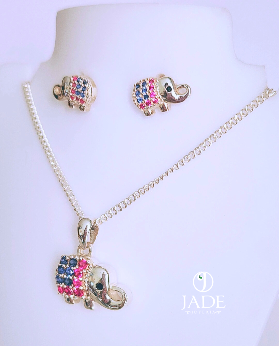 Juego de elefante en plata ley