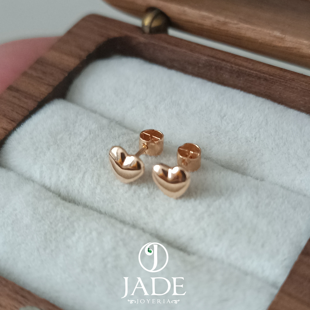 Aretes de Corazón para Bebé Oro de 18k