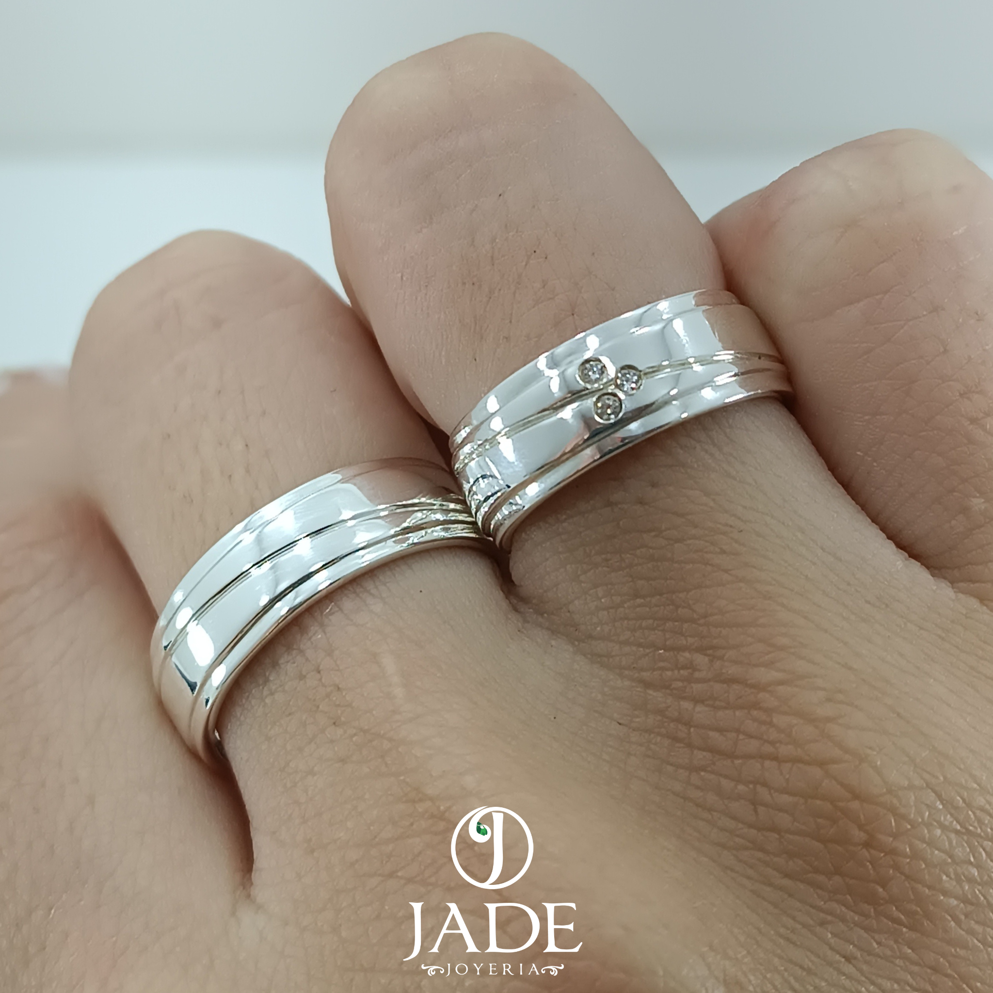 Aros de matrimonio en plata ley