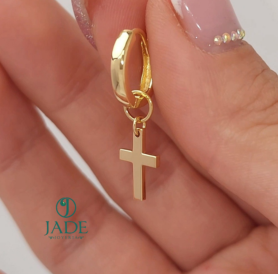 Argollas Colgantes de cruz
