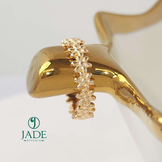 Cintillo guirnalda de flores en oro 18k – Jade18k (vista 4)