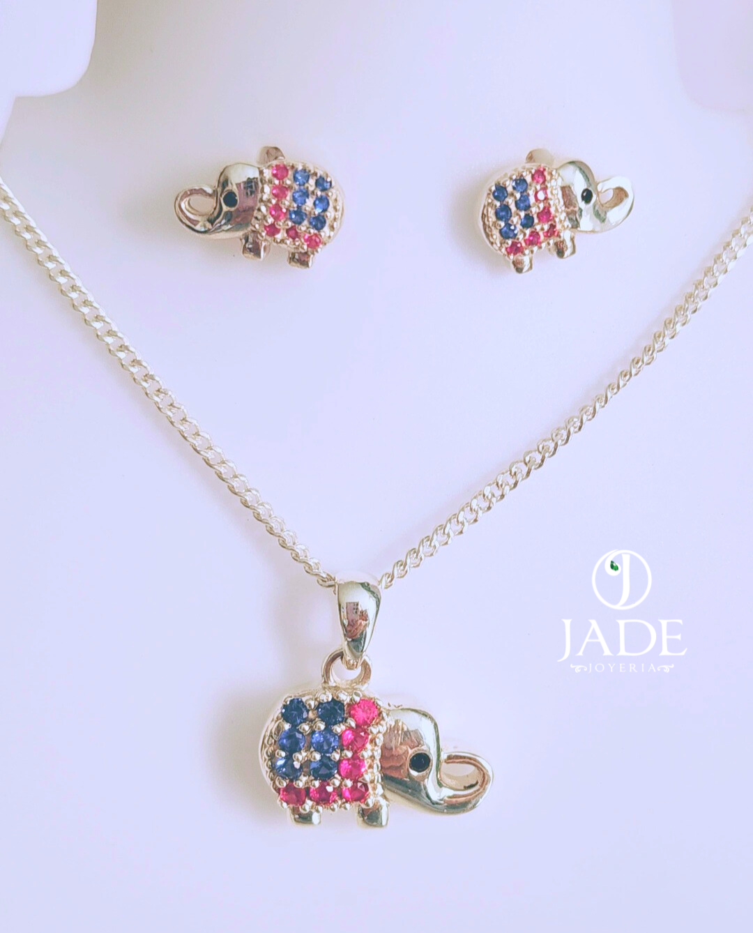 Juego de elefante en plata ley