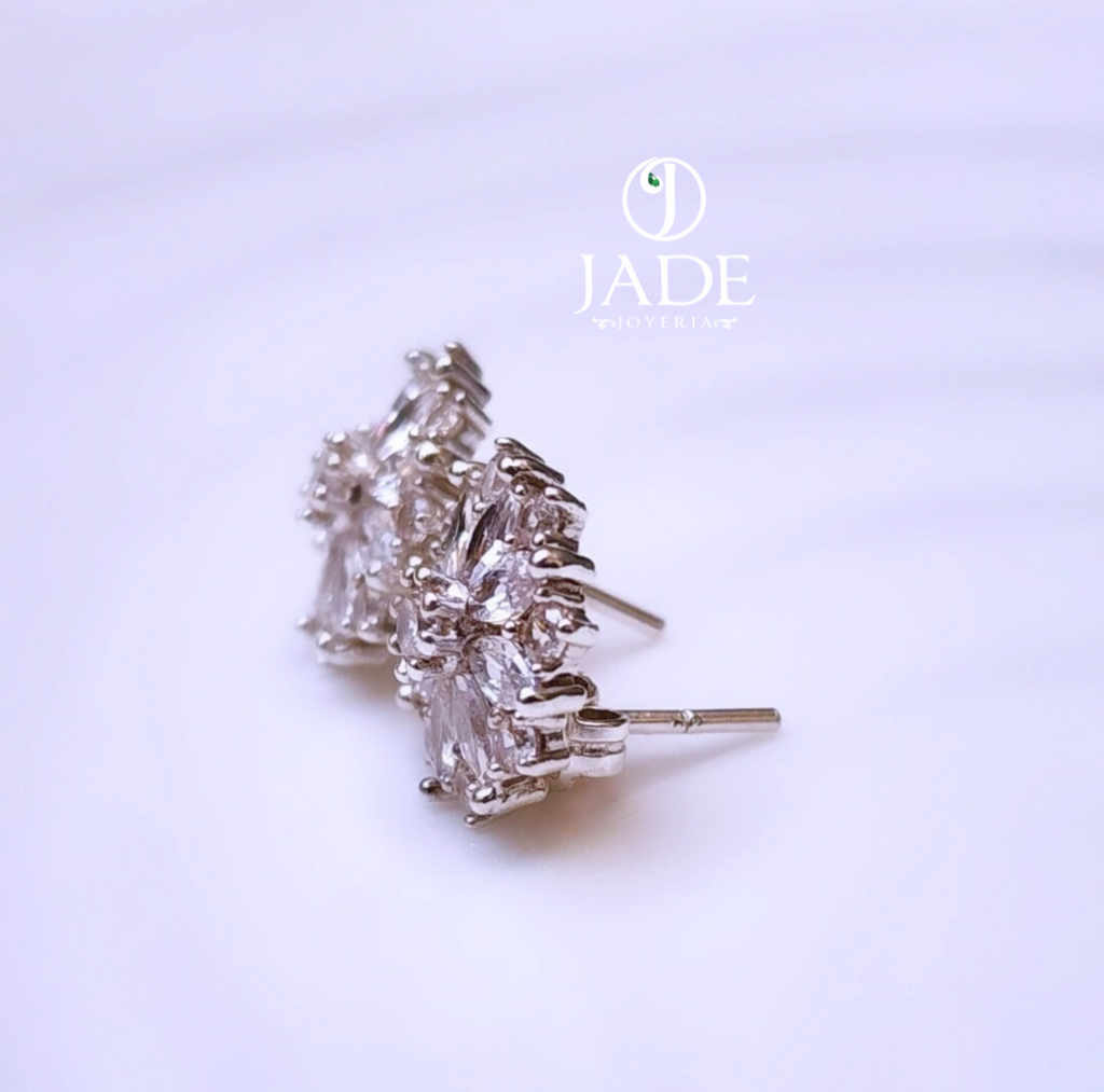 Aretes de Flor Preciosa en plata ley