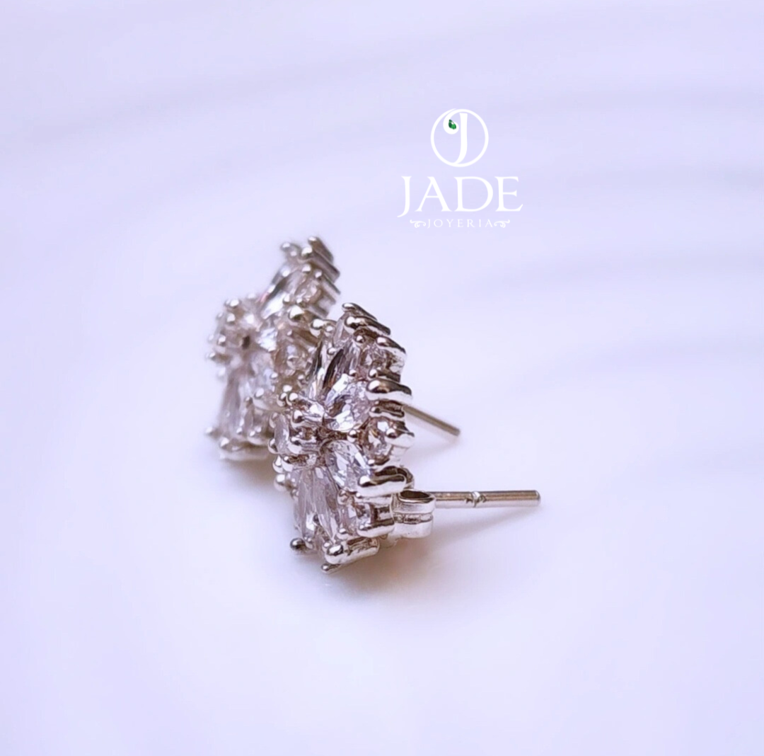 Aretes de Flor Preciosa en plata ley