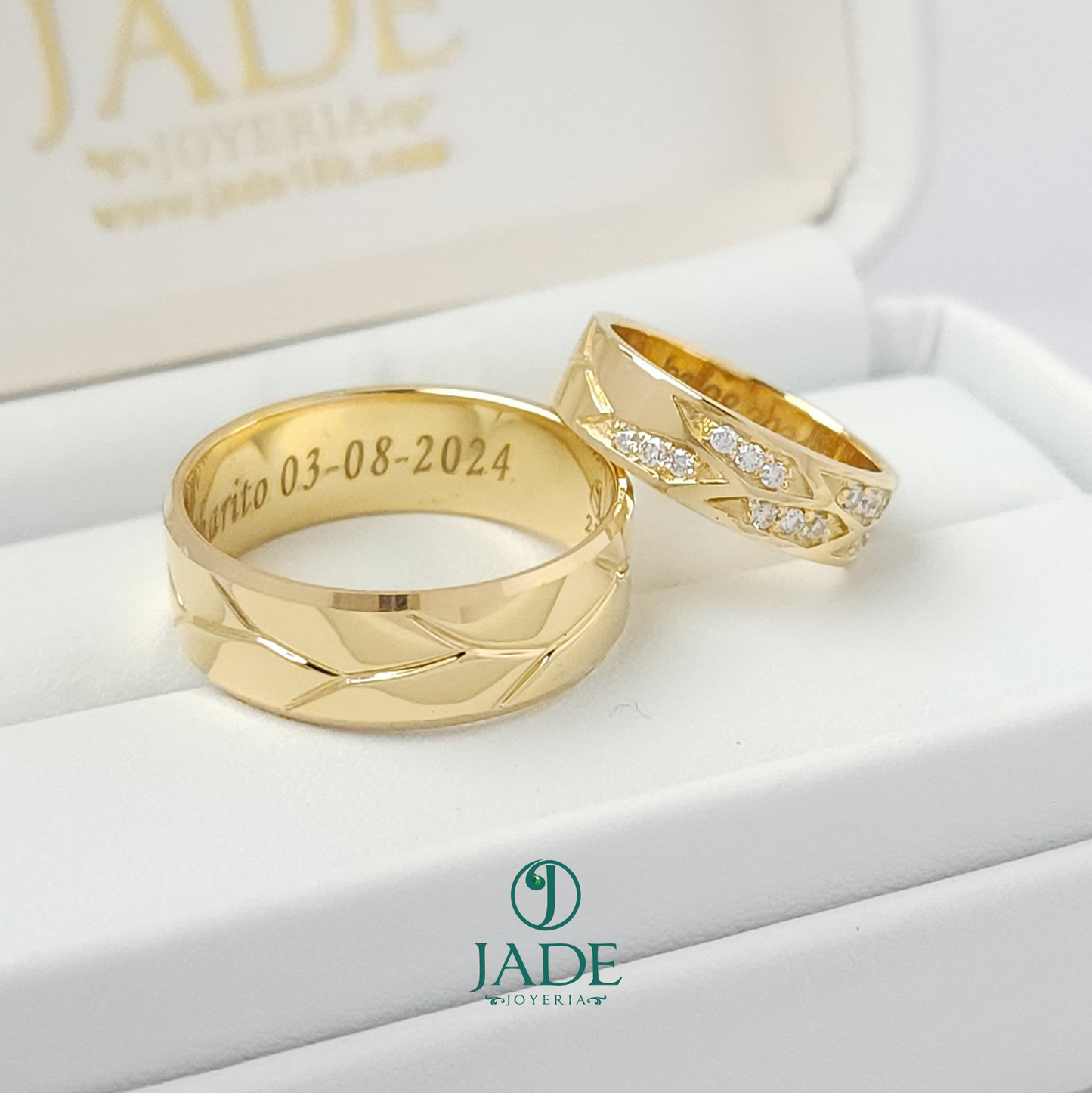 Aros de matrimonio Ariel en oro 18k