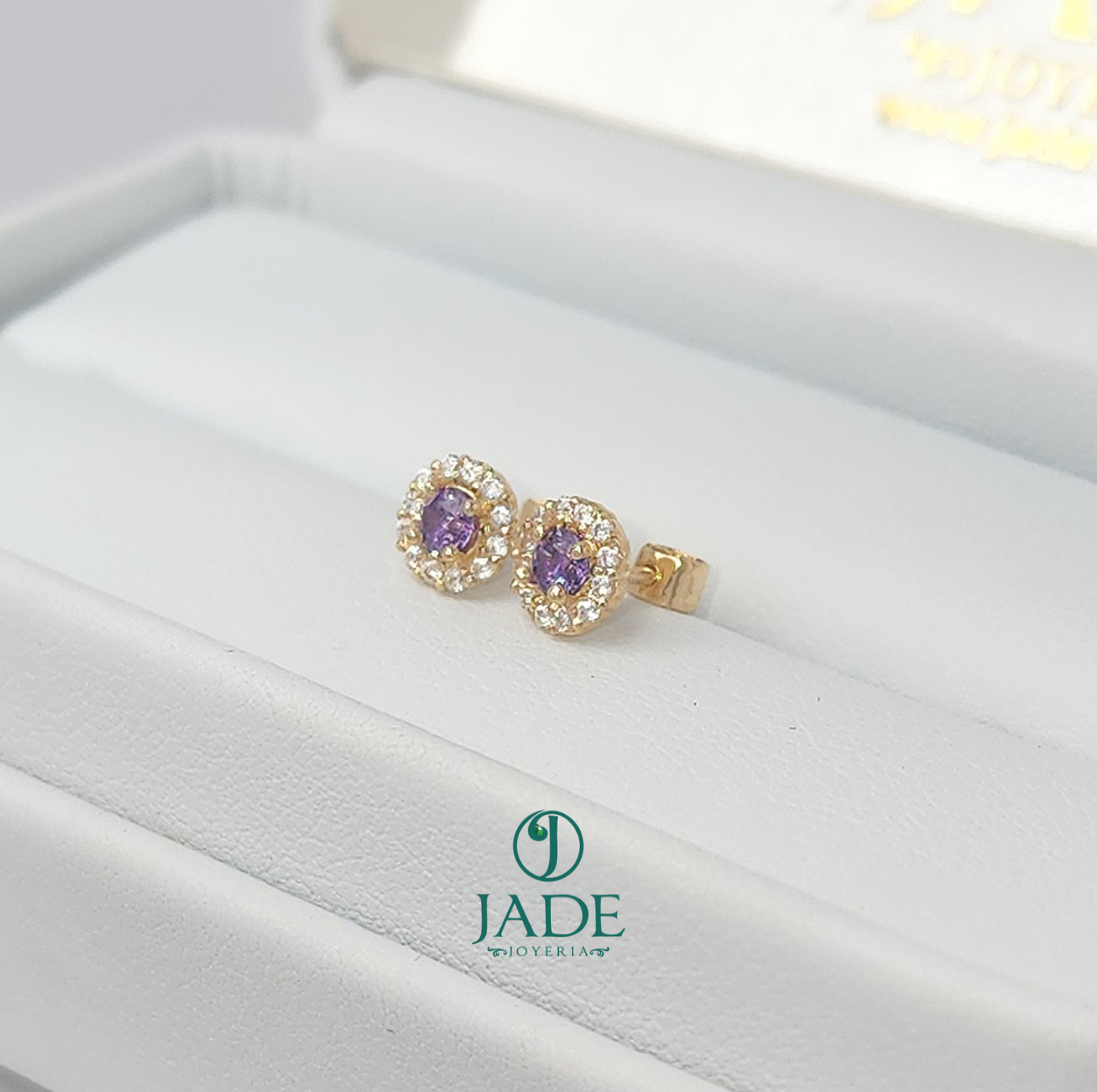 Aretes abridores de piedras de colores en oro 18k