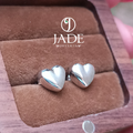 Aretes de corazón en plata ley