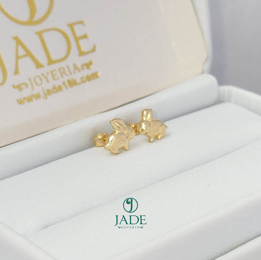 Aretes de conejito abridores en oro 18k