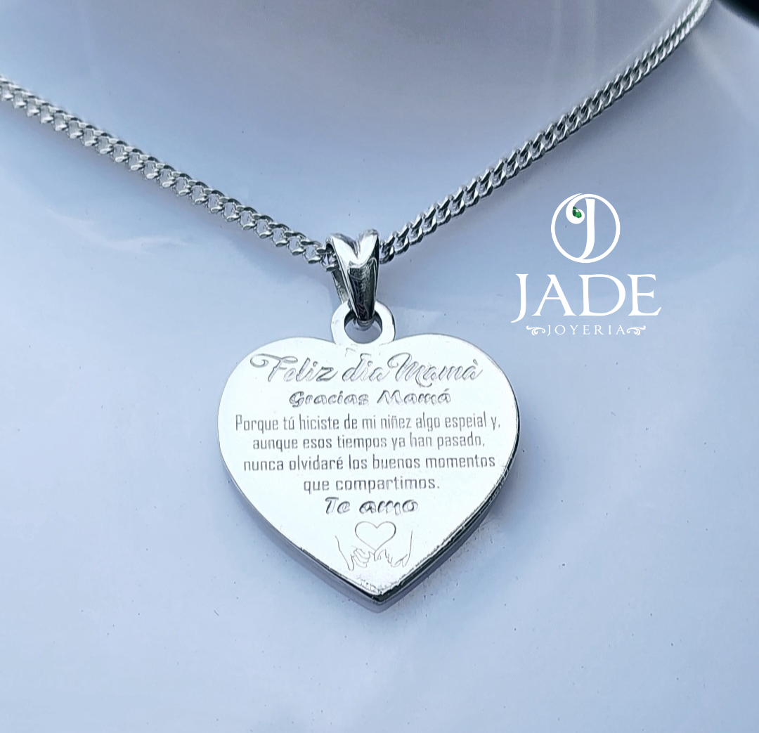 Collar con grabado a lasér personalizado en plata ley