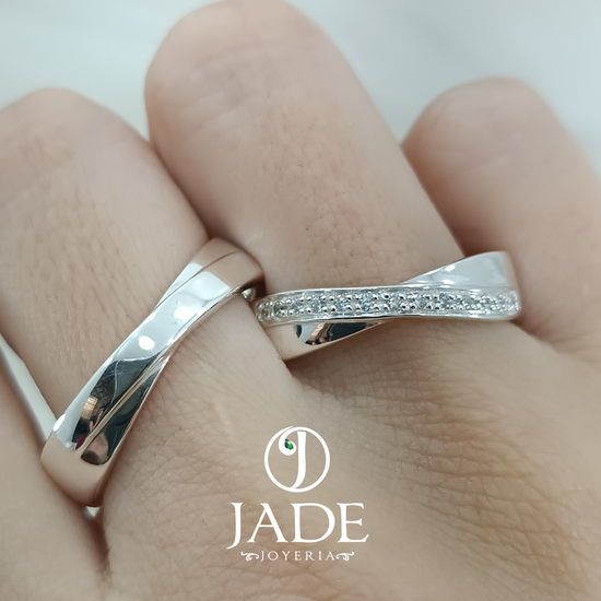 Aros Lex de matrimonio en plata ley – Jade18k (vista 5)