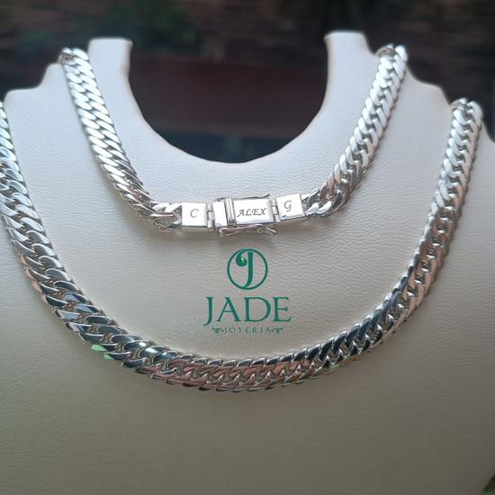 Cadena lomo doble en plata ley – Jade18k