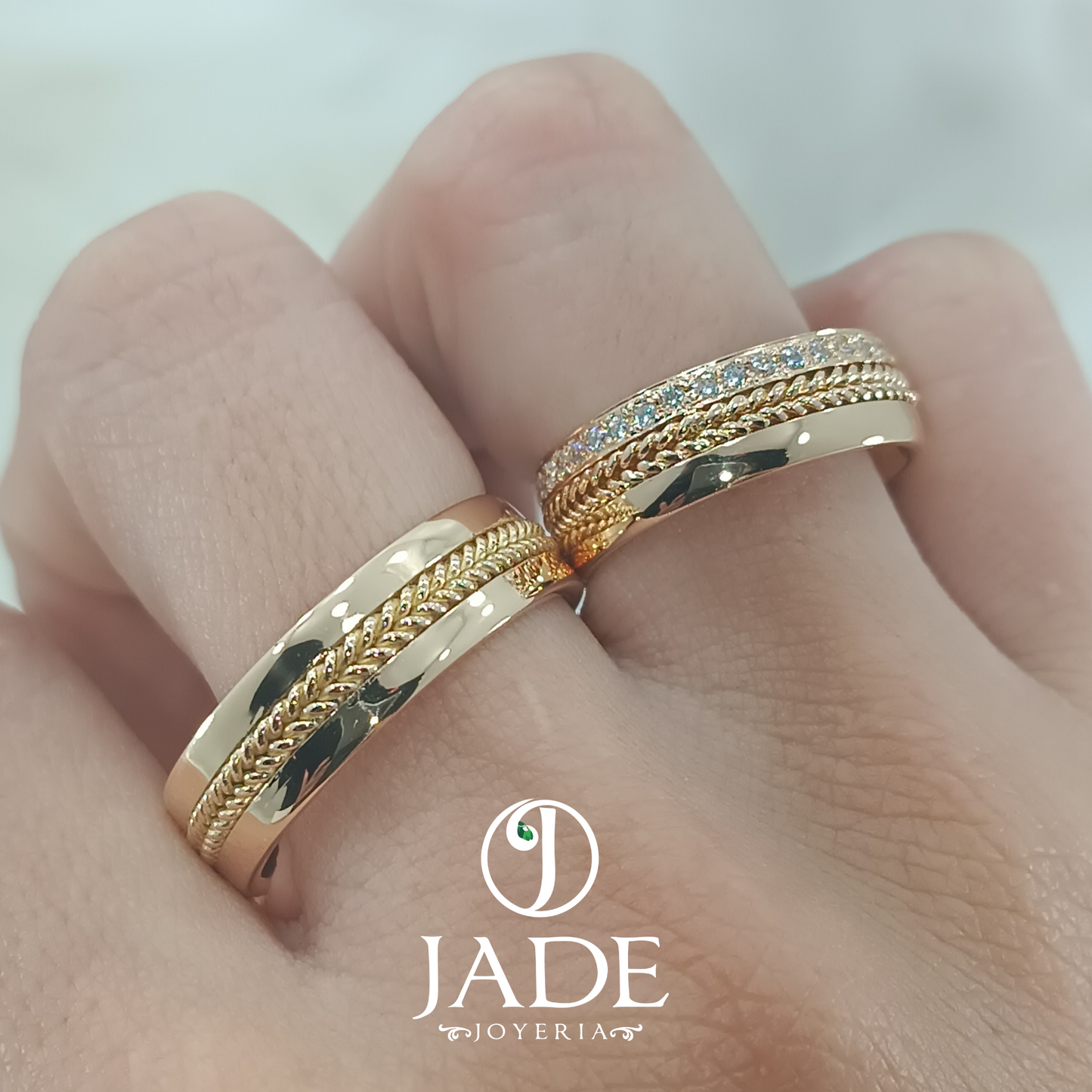 Aros de matrimonio Liza en oro 18k