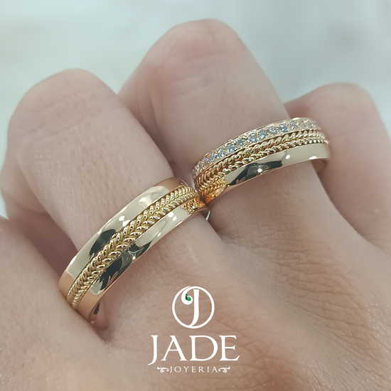 Aros de matrimonio Liza en oro 18k – Jade18k (vista 3)