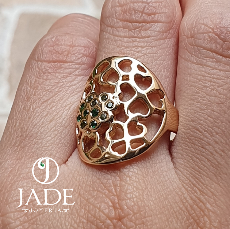 Anillo Rita corazón en oro 18k – Jade18k (vista 5)