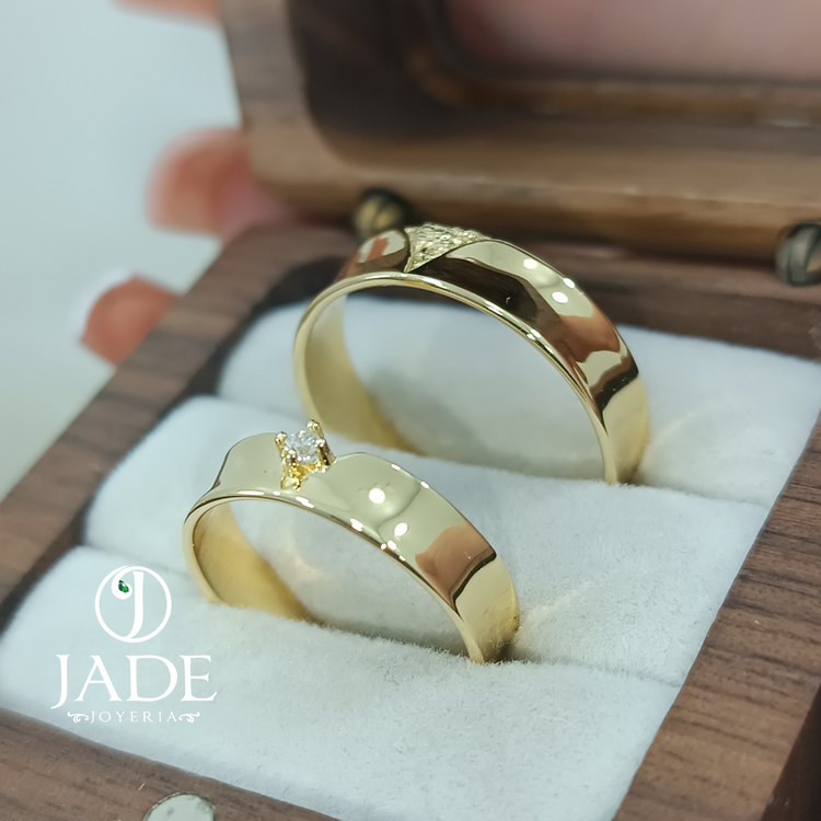 Aros de matrimonio Mau en oro 18k – Jade18k (vista 4)