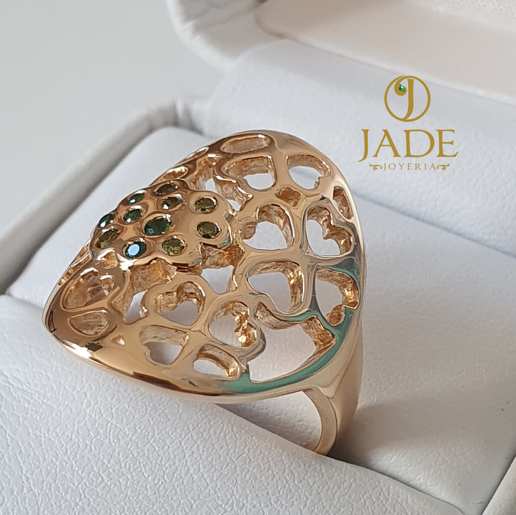 Anillo Rita corazón en oro 18k – Jade18k (vista 4)
