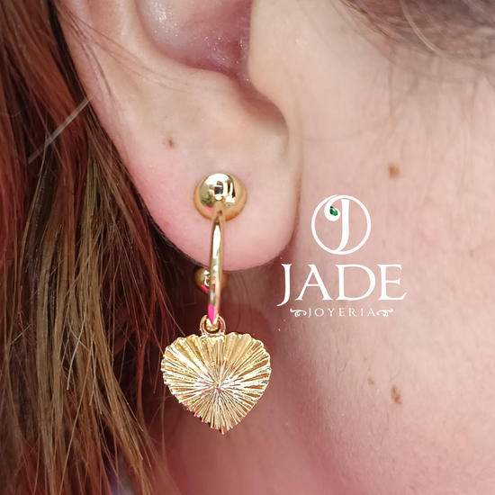 Argollas corazón Milán en oro 18k – Jade18k (vista 2)