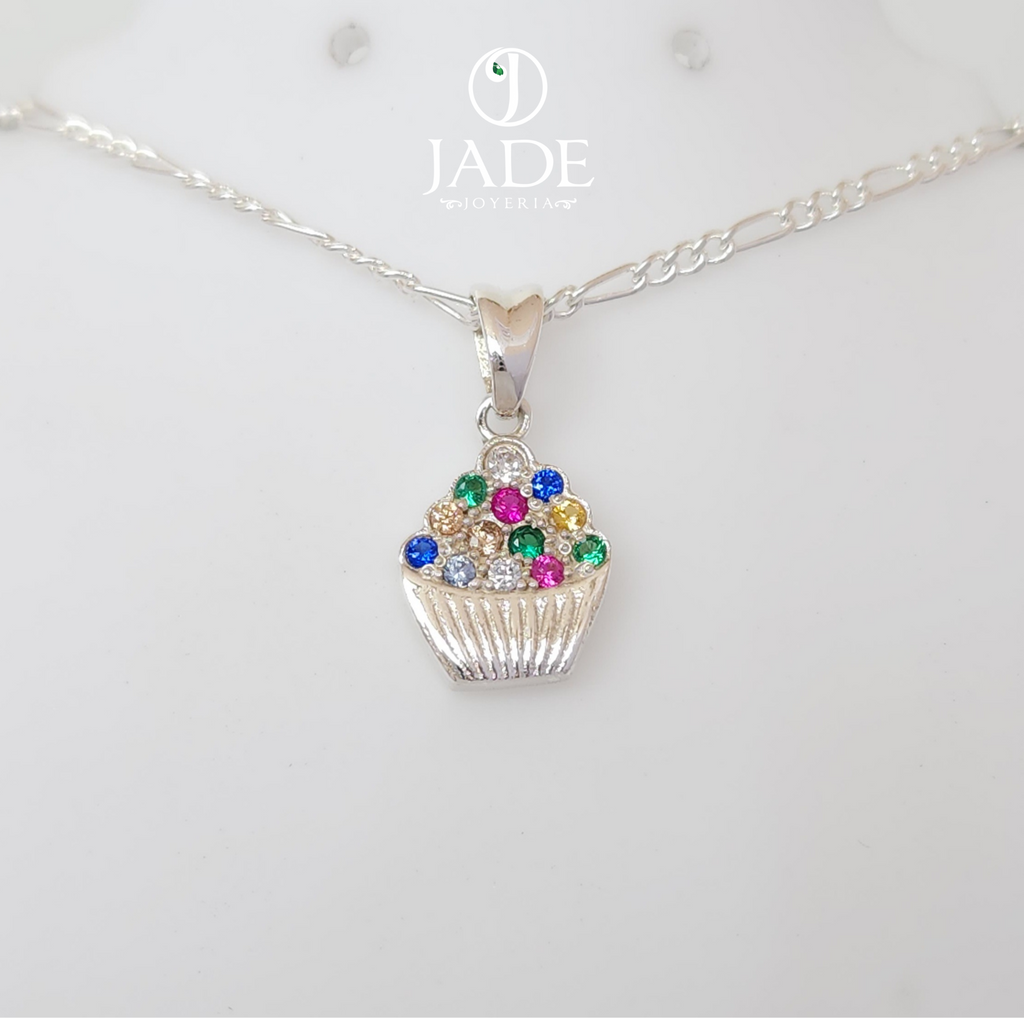 Dije de Cupcake en plata ley