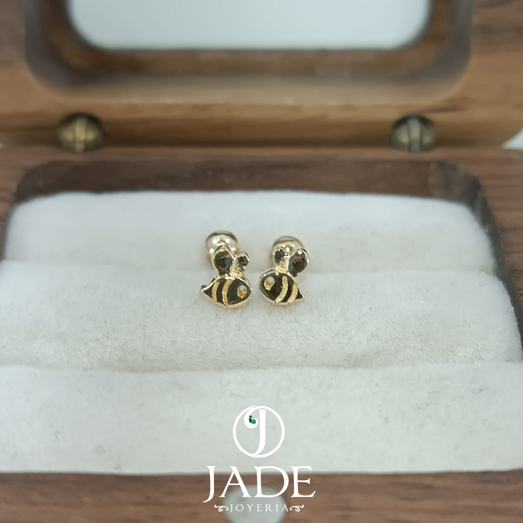 Aretes de abejita enroscables para bebés