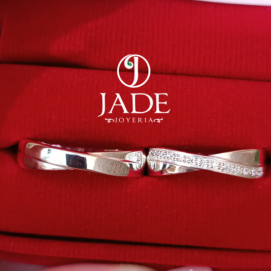 Aros Lex de matrimonio en plata ley – Jade18k (vista 3)