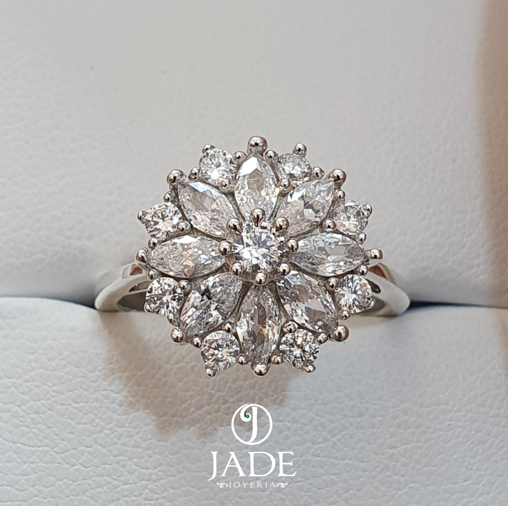 Anillo de Flor Preciosa en plata ley