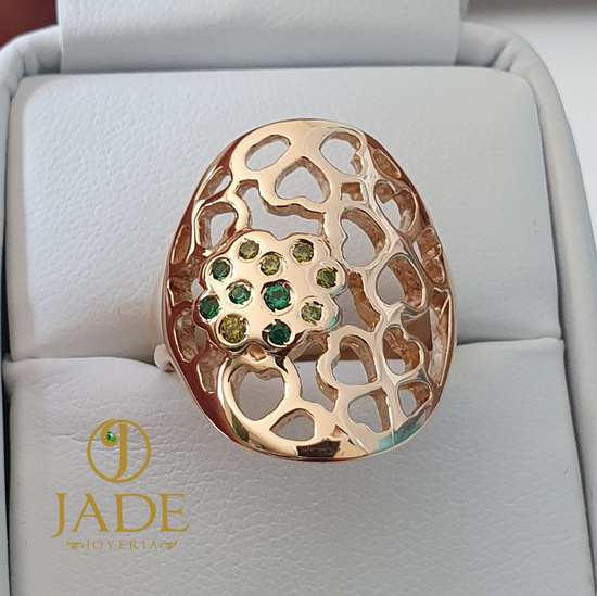 Anillo Rita corazón en oro 18k – Jade18k (vista 2)