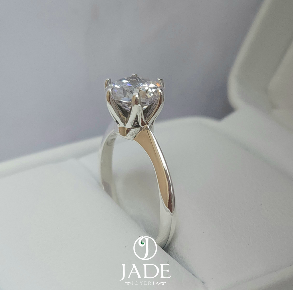 Anillo de compromiso Ana en plata ley