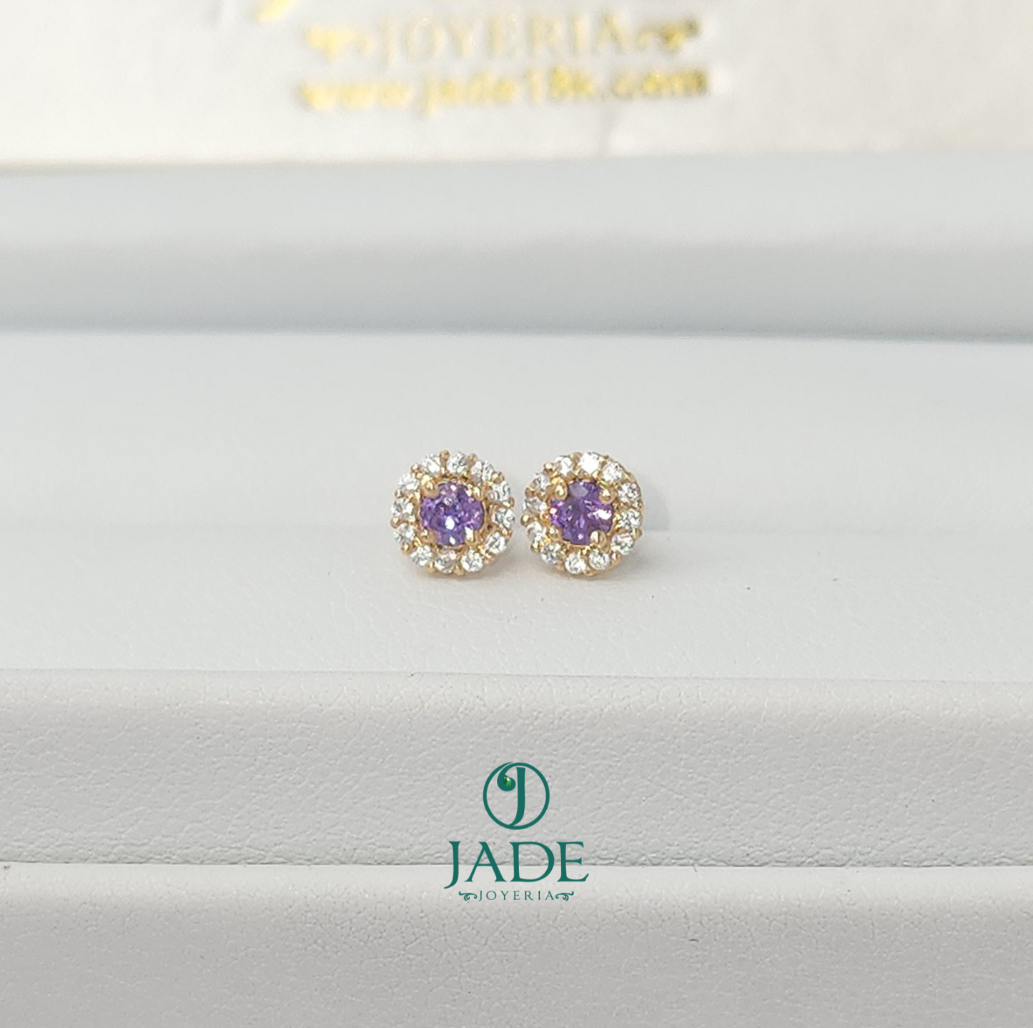 Aretes abridores de piedras de colores en oro 18k